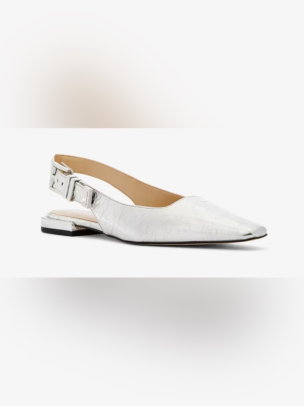 MICHAEL KORS Darrington Metallic Crackled Leather Flat.